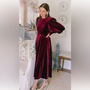 ANTONIO MELANI Velvet Burgundy Dress